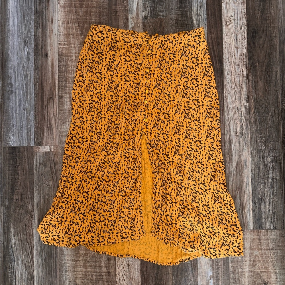 Nasty Gal High Low Skirt in Orange and Black